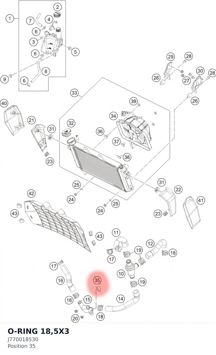 Diagram preview: O-RING 18,5X3 (J770018530)