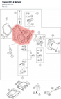 Diagram preview: THROTTLE BODY (A46041001100)