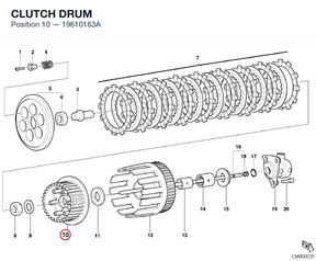 CLUTCH DRUM 19610163A diagram position