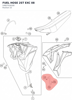 Diagram preview: FUEL HOSE 2ST EXC 08 (54807016100)