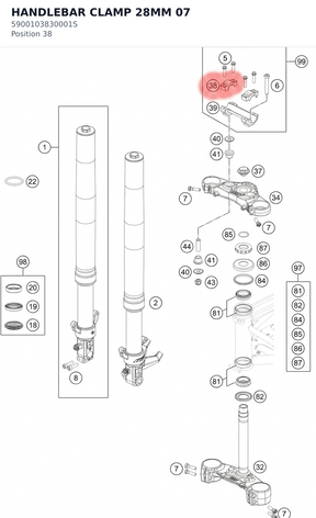 Diagram preview: HANDLEBAR CLAMP 28MM        07 (5900103830001S)