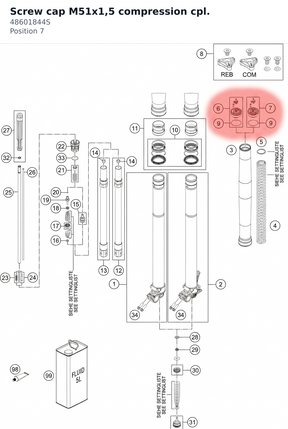 Diagram preview: Screw cap M51x1,5 compression cpl. (48601844S)