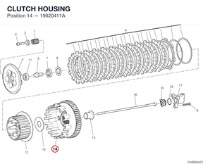 CLUTCH HOUSING 19820411A diagram position