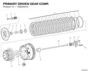 PRIMARY DRIVEN GEAR COMP. 19820421A diagram position