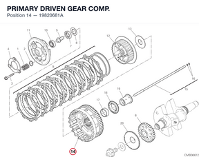 PRIMARY DRIVEN GEAR COMP. 19820681A diagram position