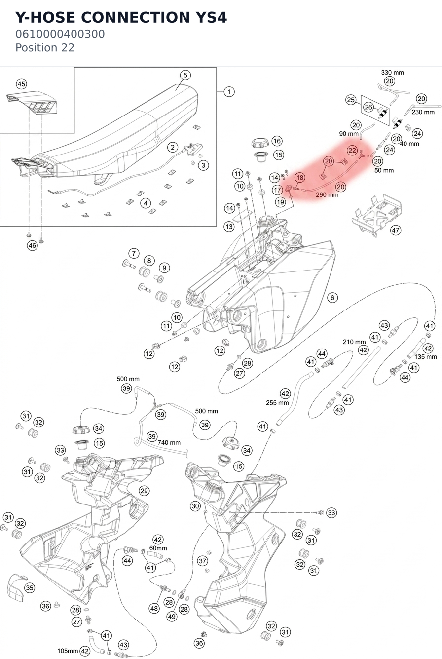 Diagram preview: Y-HOSE CONNECTION YS4 (0610000400300)