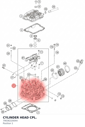 Diagram preview: CYLINDER HEAD CPL. (79036220044)