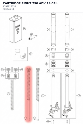 Diagram preview: CARTRIDGE RIGHT 790 ADV 19 CPL. (43578176S3)
