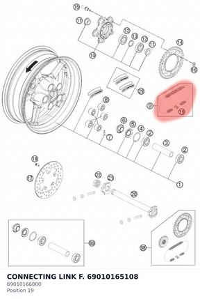Diagram preview: CONNECTING LINK F. 69010165108 (69010166000)