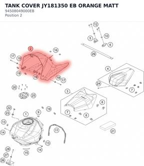 Diagram preview: TANK COVER JY181350 EB ORANGE MATT (94508049000EB)
