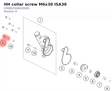 Diagram preview: HH collar screw M6x30 ISA30 (C0000250603000S)