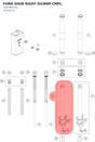 Diagram preview: FORK SHOE RIGHT D43MM CMPL. (43578097S1)