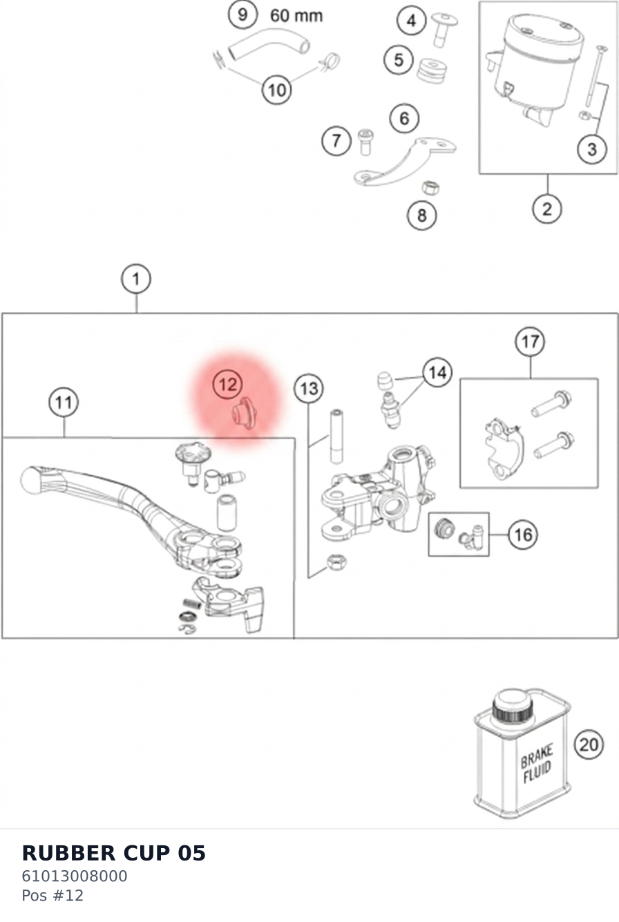 Diagram preview: RUBBER CUP 05 (61013008000)