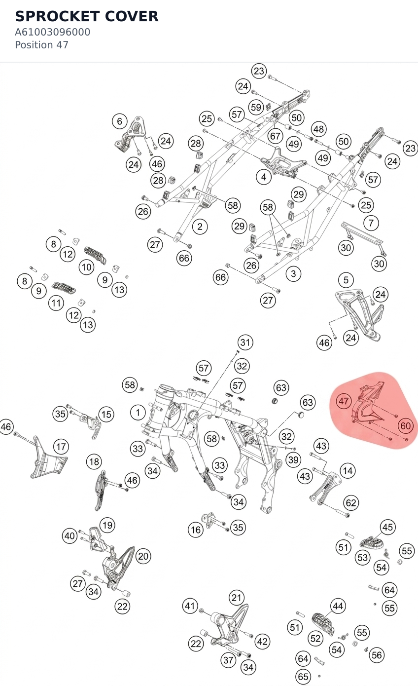 Diagram preview: SPROCKET COVER (A61003096000)