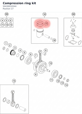 Diagram preview: Compression ring kit (50430032044)
