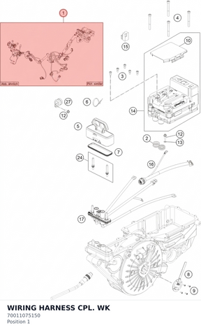 Diagram preview: WIRING HARNESS CPL. WK (70011075150)