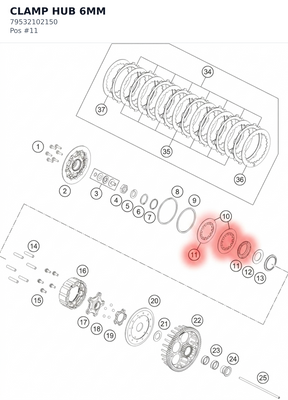 Diagram preview: CLAMP HUB 6MM (79532102150)