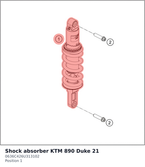 Diagram preview: Shock absorber KTM 890 Duke 21 (0636C426U313102)