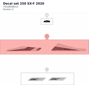 Diagram preview: Decal set 250 SX-F 2020 (79108098015)