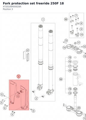 Diagram preview: Fork protection set freeride 250F 18 (4720109400028A)