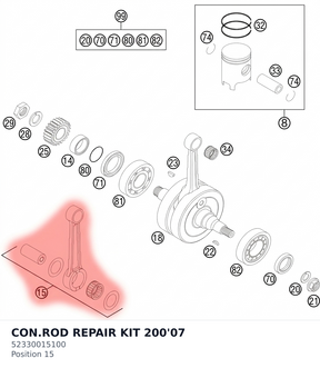 Diagram preview: CON.ROD REPAIR KIT 200'07 (52330015100)