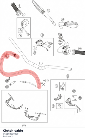 Diagram preview: Clutch cable (C66102090000)
