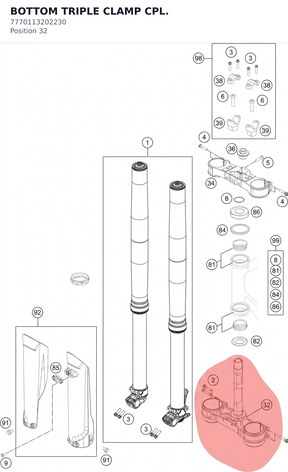 Diagram preview: BOTTOM TRIPLE CLAMP CPL. (7770113202230)