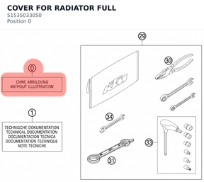 Diagram preview: COVER FOR RADIATOR FULL (51535033050)