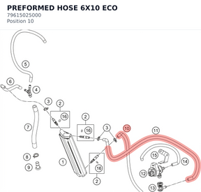 Diagram preview: PREFORMED HOSE 6X10 ECO (79615025000)