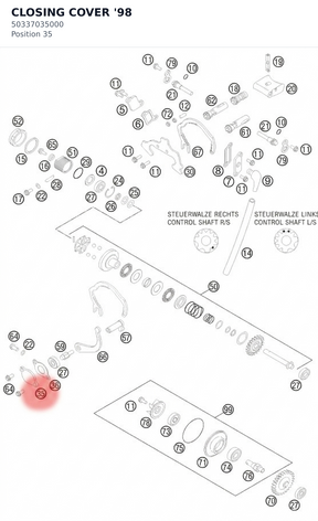 Diagram preview: CLOSING COVER              '98 (50337035000)