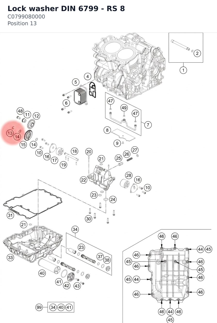 Diagram preview: Lock washer DIN 6799 - RS 8 (C0799080000)