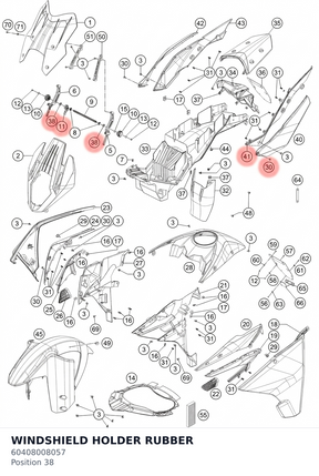 Diagram preview: WINDSHIELD HOLDER RUBBER (60408008057)
