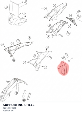 Diagram preview: SUPPORTING SHELL (72210079100)