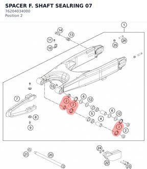 Diagram preview: SPACER F. SHAFT SEALRING    07 (76204034000)