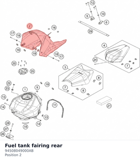 Diagram preview: Fuel tank fairing rear (94508049000AB)