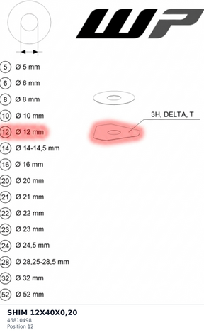 Diagram preview: SHIM 12X40X0,20 (46810498)