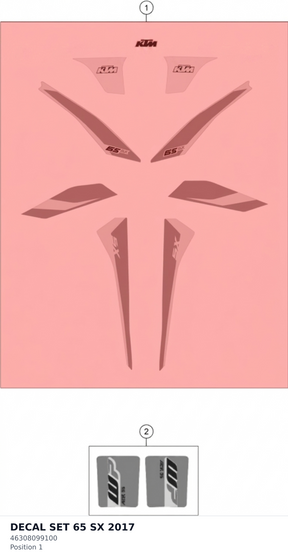 Diagram preview: DECAL SET 65 SX           2017 (46308099100)