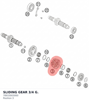 Diagram preview: SLIDING GEAR 3/4 G. (78933003000)