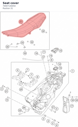 Diagram preview: Seat cover (76907140050)