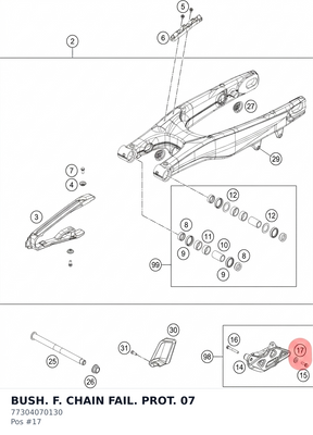 Diagram preview: BUSH. F. CHAIN FAIL. PROT. 07 (77304070130)