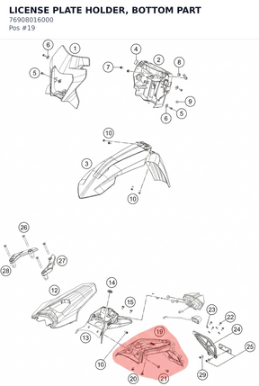 Diagram preview: LICENSE PLATE HOLDER, BOTTOM PART (76908016000)