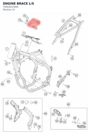 Diagram preview: ENGINE BRACE L/S (79403013000)