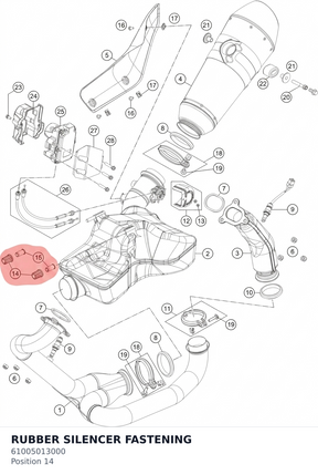 Diagram preview: RUBBER SILENCER FASTENING (61005013000)