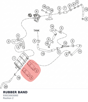 Diagram preview: RUBBER BAND (93015003000)