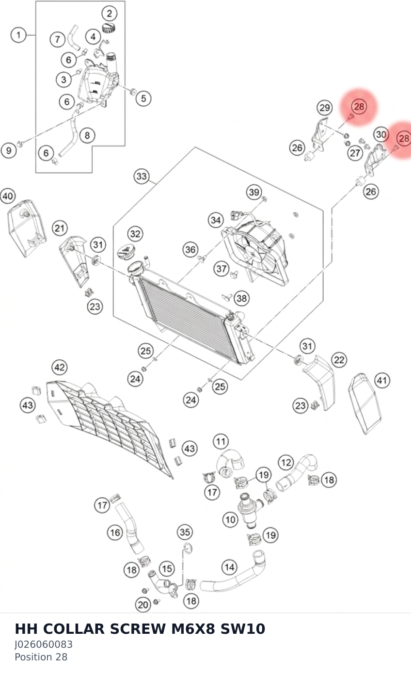 Diagram preview: HH COLLAR SCREW M6X8 SW10 (J026060083)