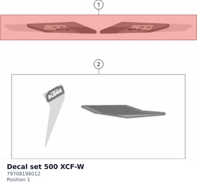 Diagram preview: Decal set 500 XCF-W (79708198012)