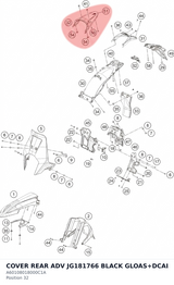 Diagram preview: COVER REAR ADV JG181766 BLACK GLOAS+DCAL (A60108018000C1A)