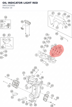 Diagram preview: OIL INDICATOR LIGHT RED (58011025000)