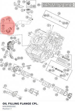 Diagram preview: OIL FILLING FLANGE CPL. (60638085000)