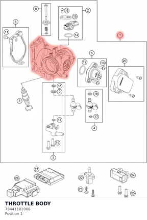 Diagram preview: THROTTLE BODY (79441101000)